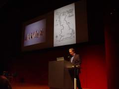 James Robinson gives his fascinating talk about the Lewis Chessmen